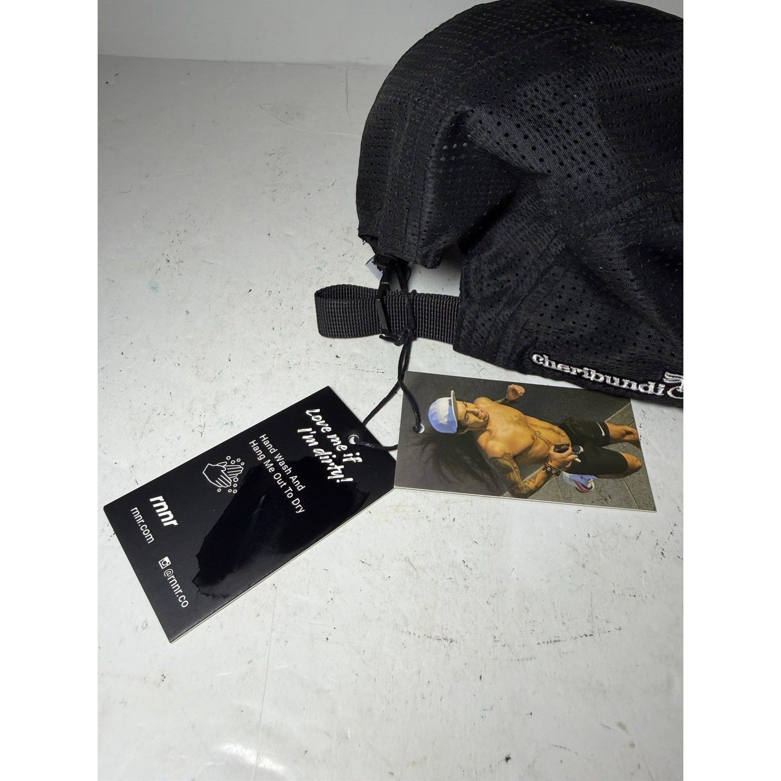 Rnnr Panel Hat Black Running Lightweight Upf 40 Packable Wicking Adjustable New — image 2 of 7